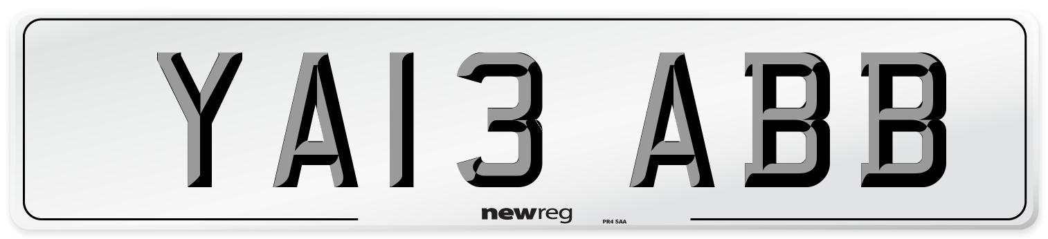 YA13 ABB Number Plate from New Reg